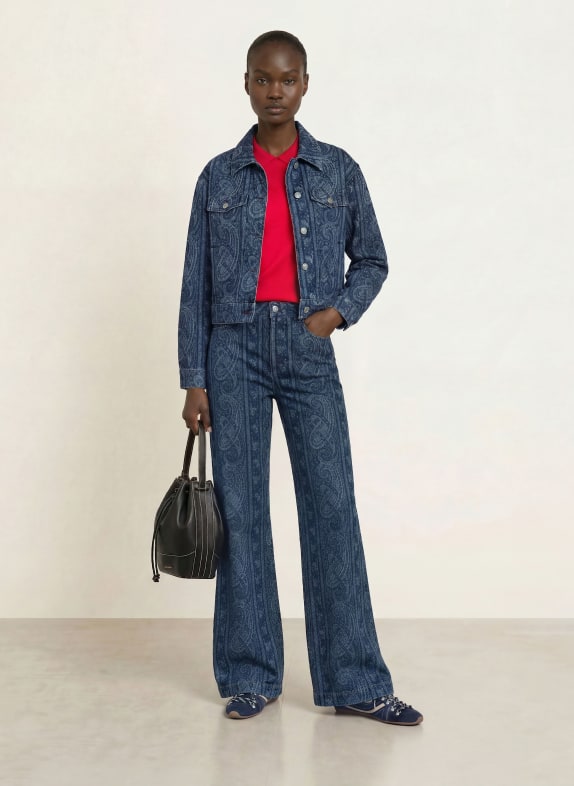 CLAUDIE PIERLOT Jeansjacke D020 NAVY PRINT