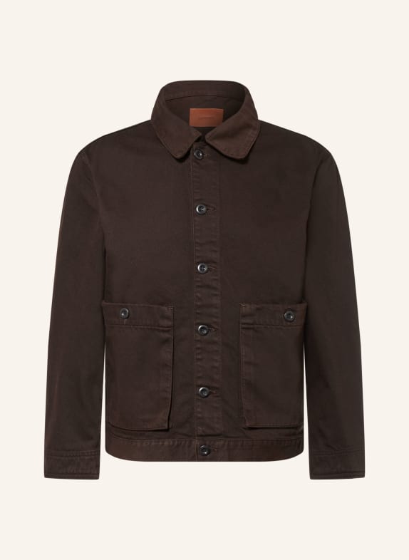SANDRO Jeans-Overjacket DUNKELBRAUN