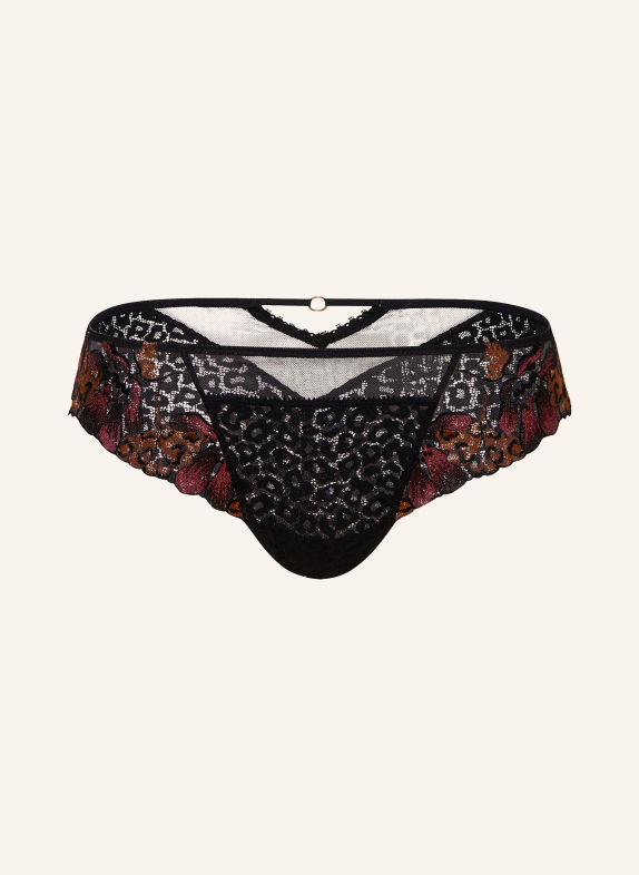 MARIE JO Slip JULIANE met glittergaren en uitsnijding ZWART / DONKERROOD / DONKERORANJE