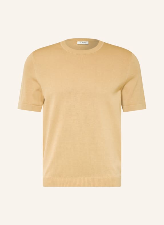 SANDRO Strickshirt mit Seide HELLBRAUN