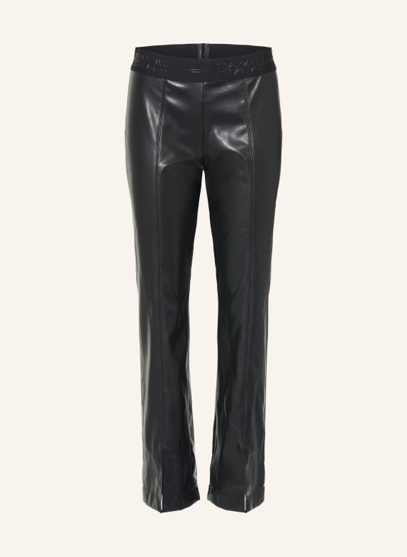 SPORTALM Broek met leerlook ZWART