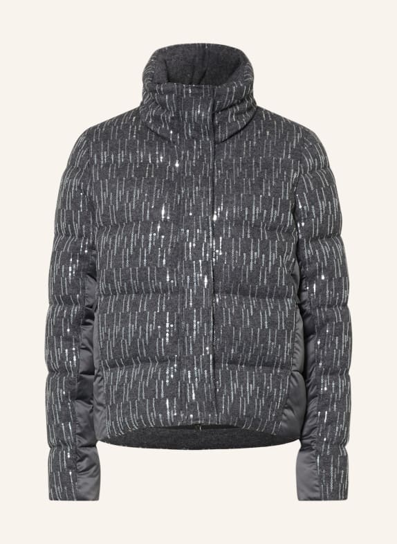 SPORTALM Quilted jacket with sequins in a mix of materials DARK GRAY / SILVER