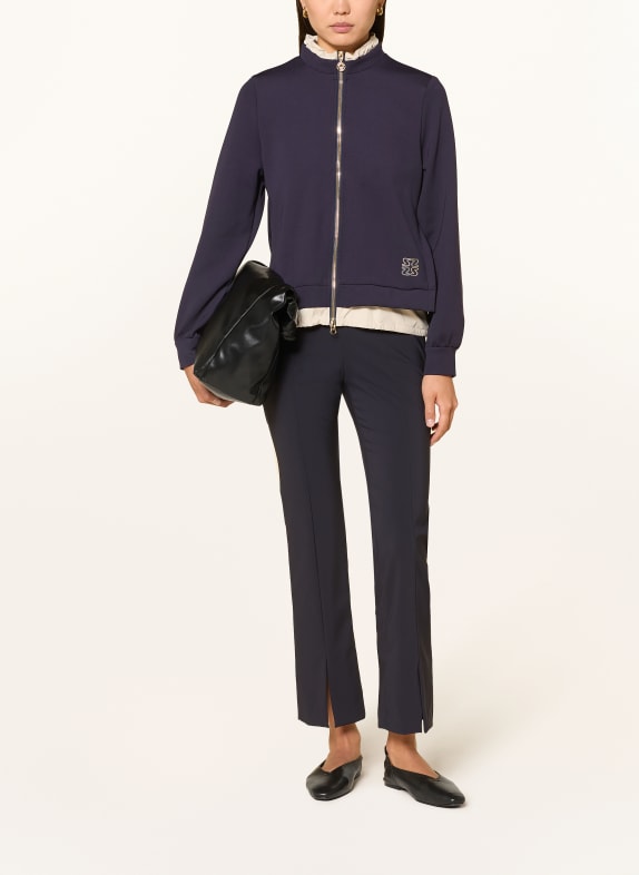 SPORTALM Zip-up sweatshirt with glitter yarn DARK BLUE / GOLD / LIGHT BROWN