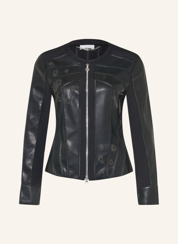 SPORTALM Jacke in Lederoptik SCHWARZ / GRAU