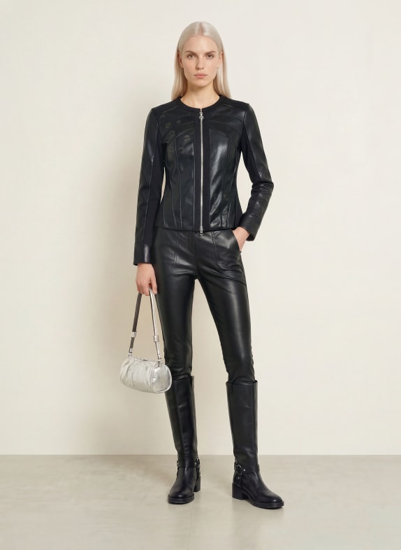 SPORTALM Jacke in Lederoptik SCHWARZ / GRAU