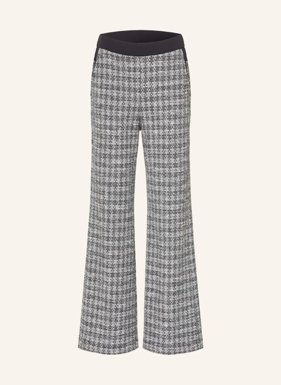 SPORTALM Marlene-broek van bouclé met glinsterend garen ZWART / ZILVER / WIT