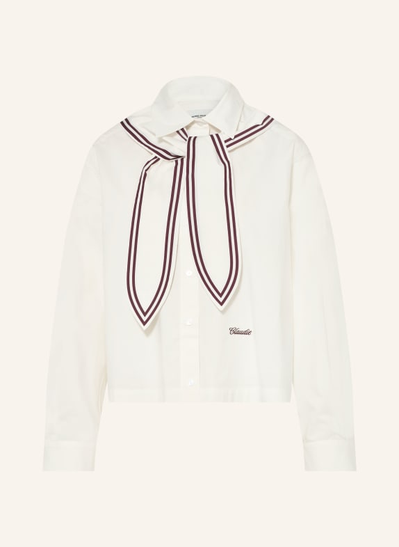 CLAUDIE PIERLOT Hemdbluse mit abnehmbarem Tuch WEISS