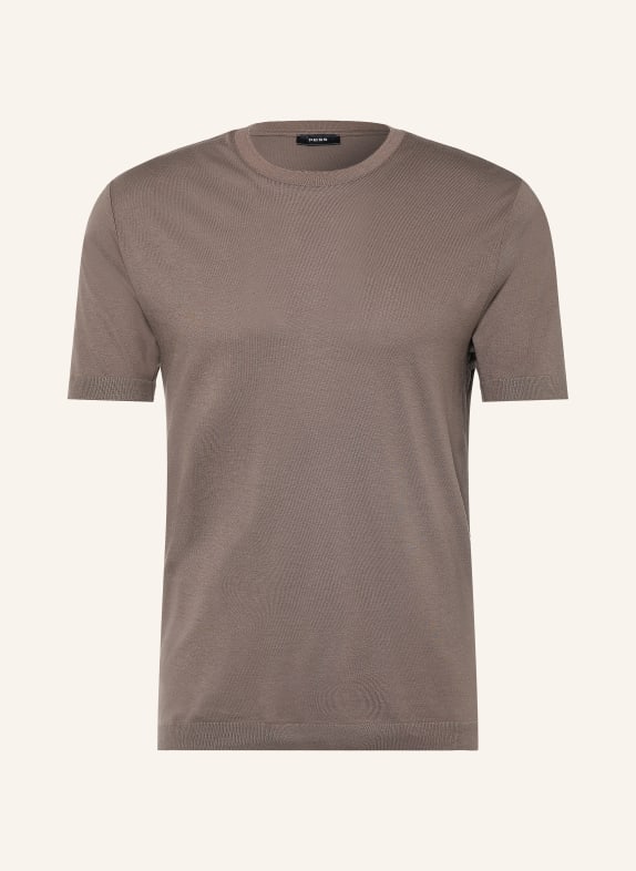 REISS CHAD Knit shirt BROWN