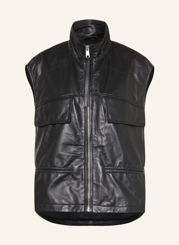 ALLSAINTS Lederweste FLOR SCHWARZ