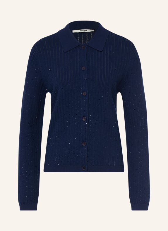 maje Strickjacke mit Schmucksteinen DUNKELBLAU