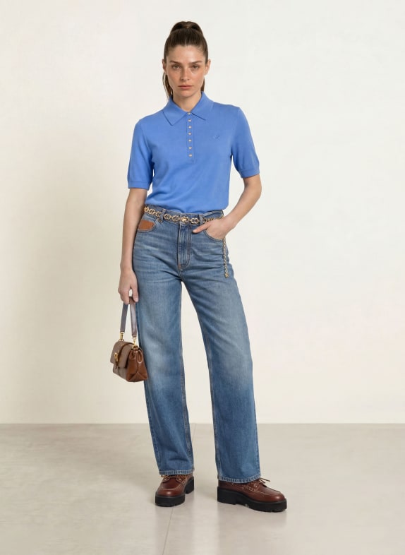 maje Strick-Poloshirt BLAU