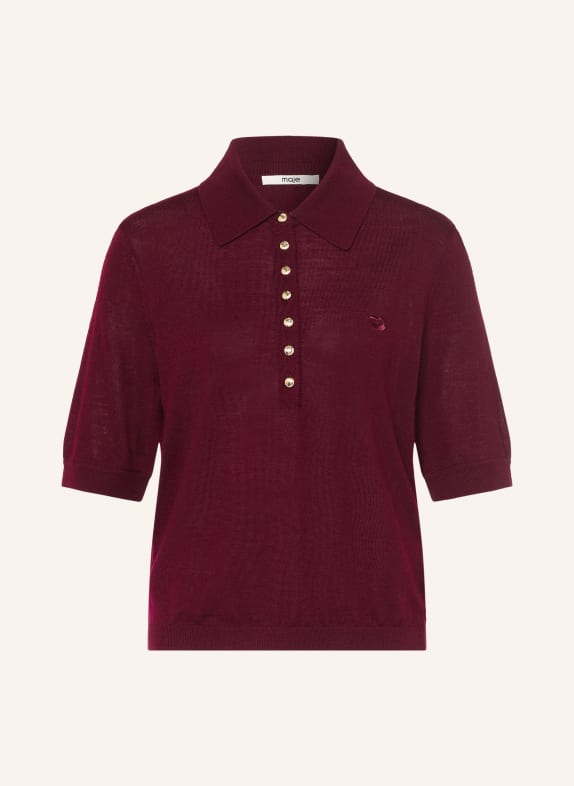 maje Strick-Poloshirt DUNKELROT