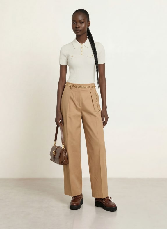 maje Strick-Poloshirt ECRU