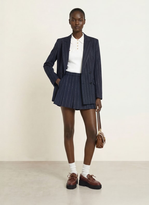 maje Blazer mit Glitzergarn DUNKELBLAU / SILBER