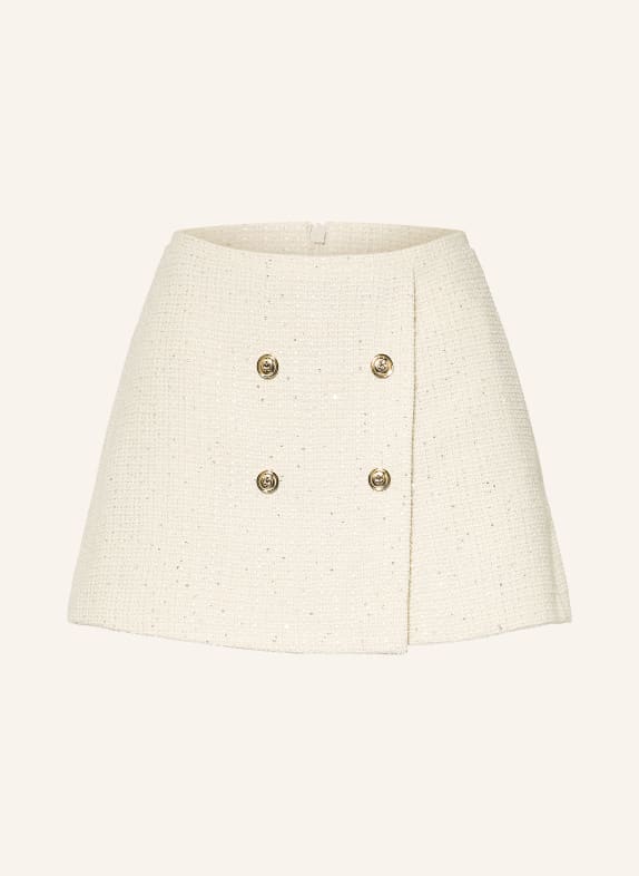 maje Tweed-Skort mit Pailletten ECRU / GOLD