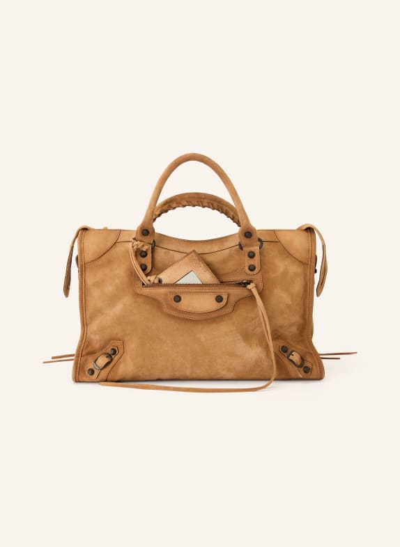 BALENCIAGA Handtasche LE CITY BAG MEDIUM mit Nieten CAMEL