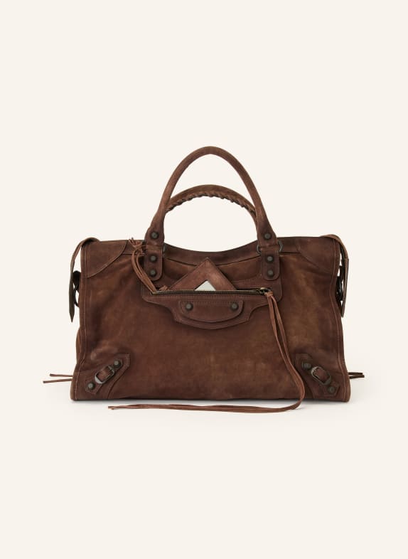 BALENCIAGA Handtasche LE CITY MEDIUM mit Nieten DUNKELBRAUN