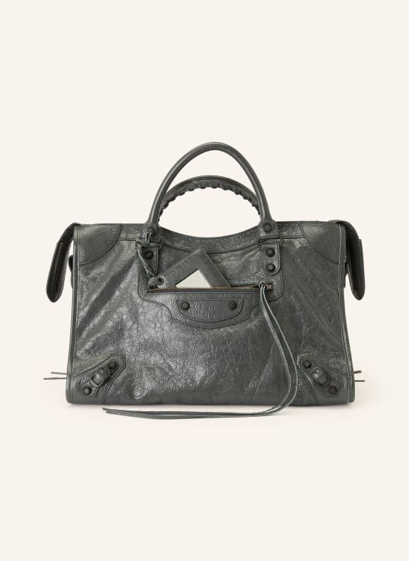 BALENCIAGA Sac à main LE CITY MEDIUM avec rivets GRIS FONCÉ