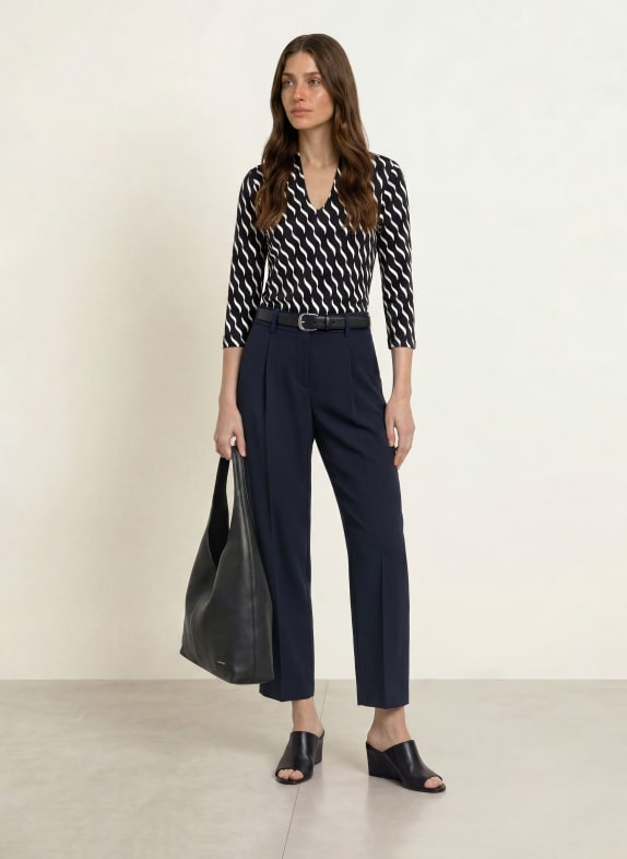 HOBBS AIMEE-shirt met 3/4-mouwen DONKERBLAUW / WIT