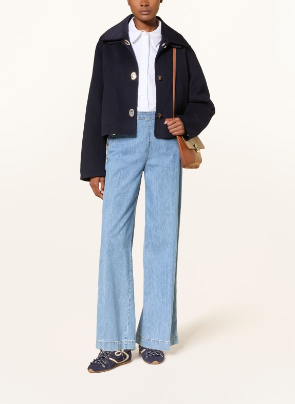 CLAUDIE PIERLOT Kastenjacke mit abnehmbarem Kragen DUNKELBLAU