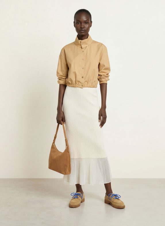 CLAUDIE PIERLOT Strickrock mit Plissees CREME