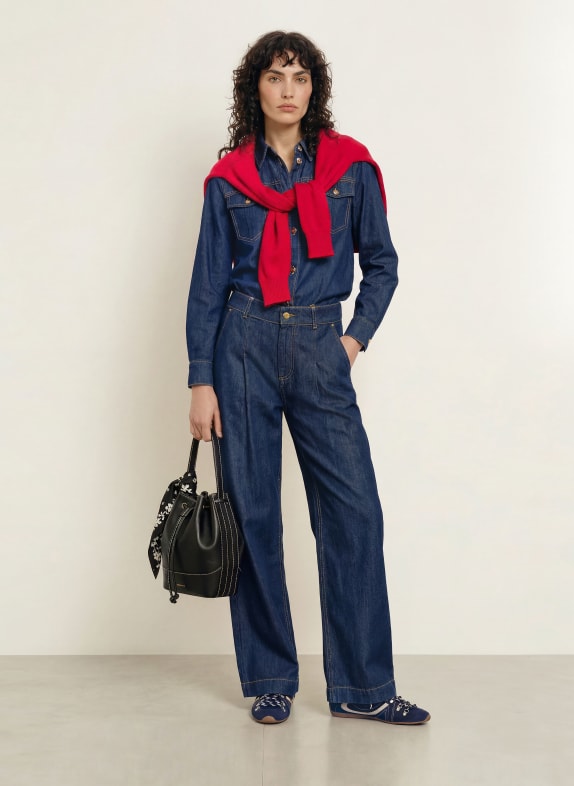 CLAUDIE PIERLOT Wide Leg Jeans 0017 BLUE DENIM
