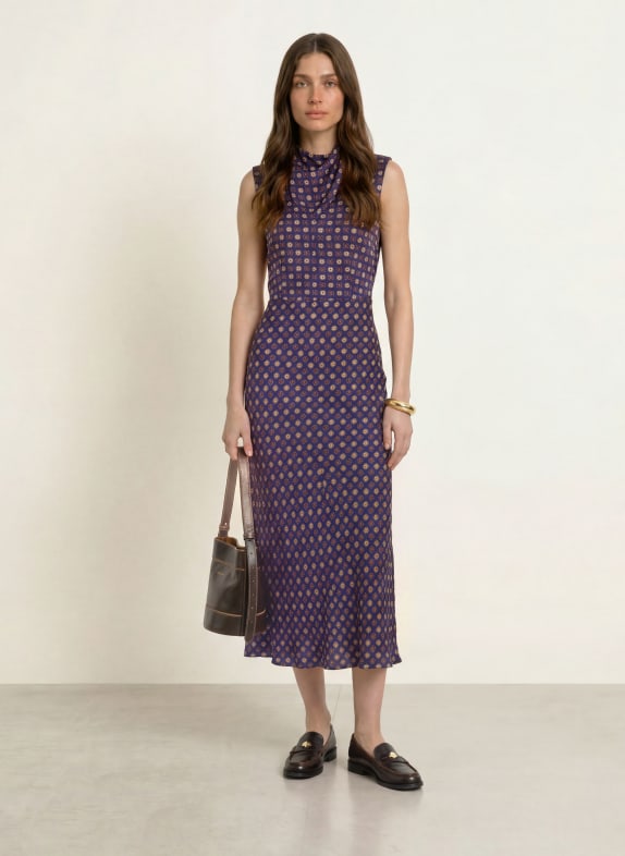 CLAUDIE PIERLOT Sukienka GRANATOWY / BRĄZOWY / BEŻOWY
