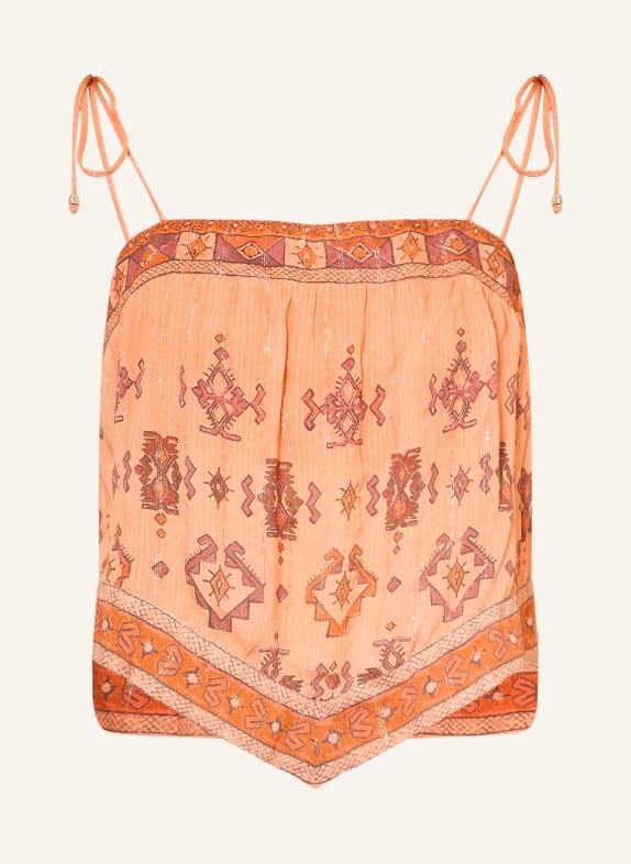 ba&sh Cropped-Top ZELI mit Glitzergarn LACHS / DUNKELROT / DUNKELORANGE