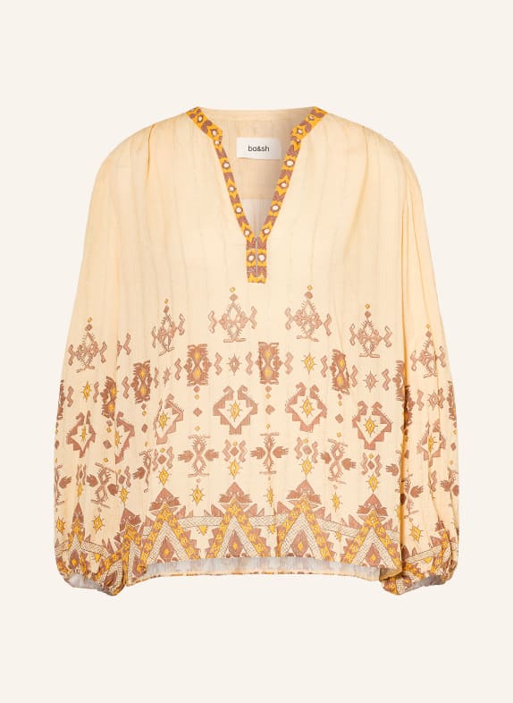 ba&sh Blusenshirt ZATO mit Glitzergarn HELLGELB / HELLBRAUN / DUNKELGELB