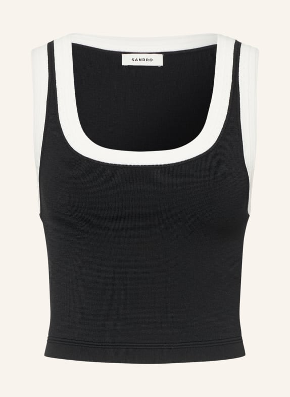 SANDRO Stricktop SCHWARZ / WEISS