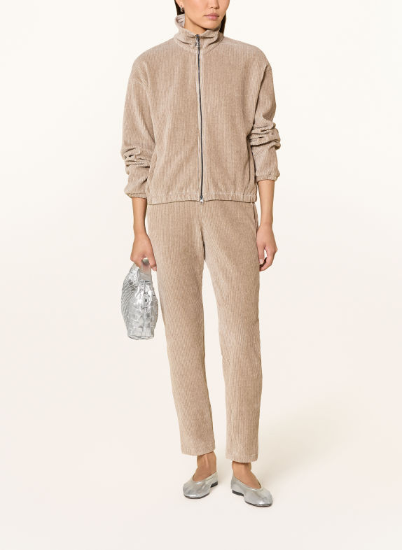 SPORTALM Corduroy pants with glitter thread BEIGE / BLACK
