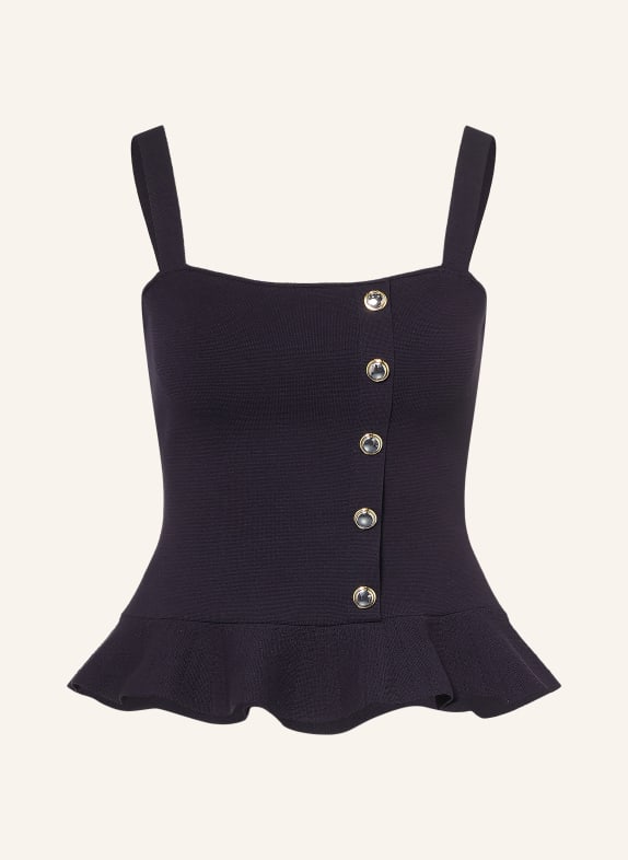 CLAUDIE PIERLOT Stricktop mit Volants DUNKELBLAU