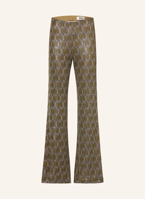 SIYU Jersey bootcut trousers OLIVE / GOLD