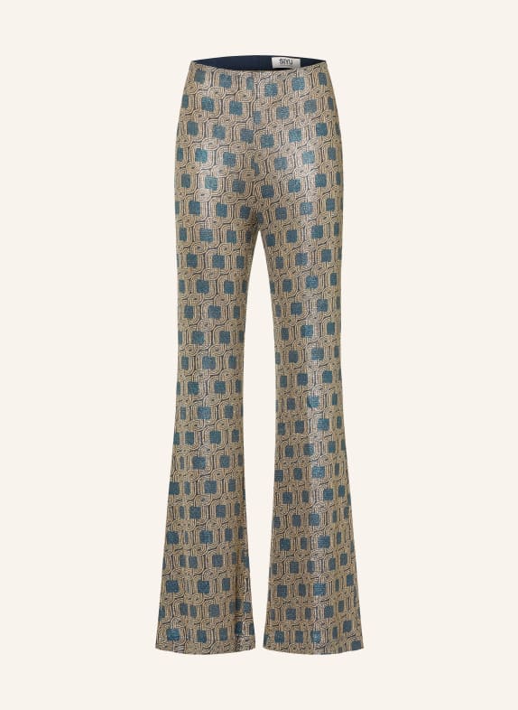 SIYU Bootcut broek van jersey BLAUW / GOUD