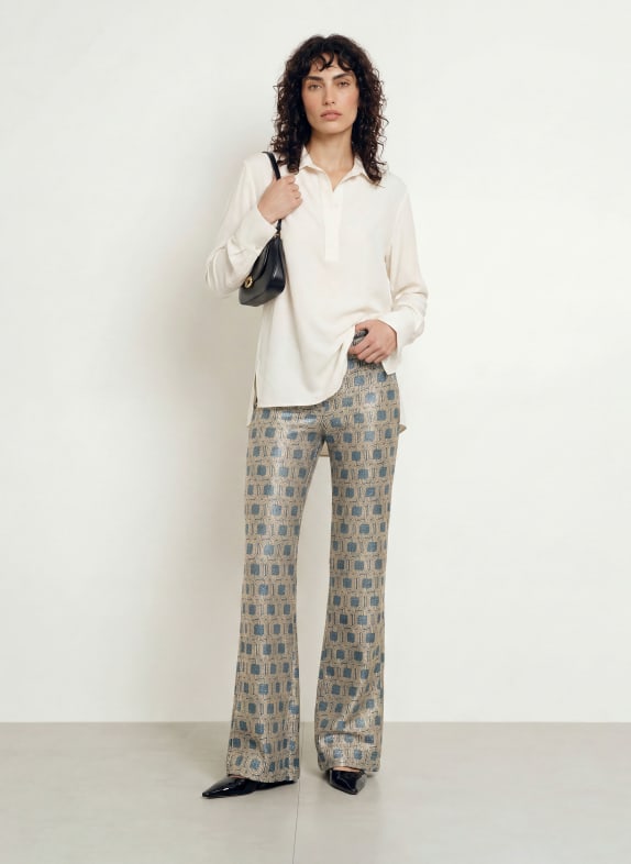 SIYU Bootcut broek van jersey BLAUW / GOUD