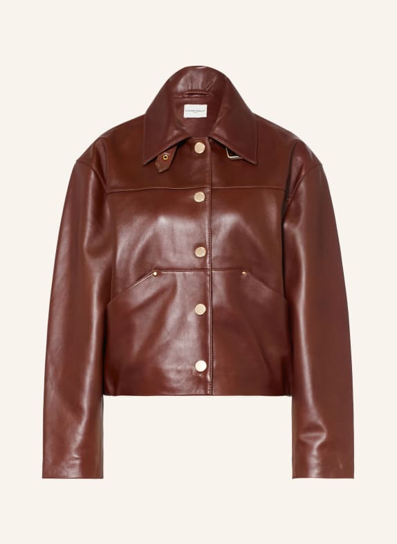 CLAUDIE PIERLOT Lederjacke DUNKELBRAUN