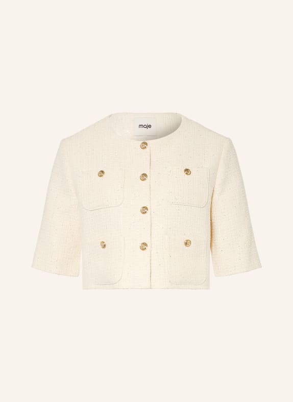 maje Tweed-Jacke mit Pailletten ECRU / GOLD