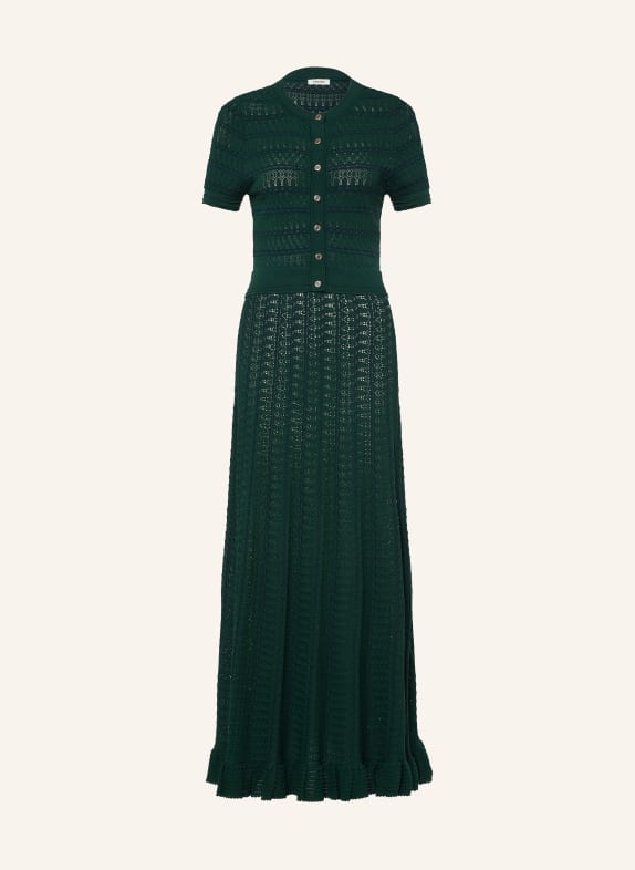 SANDRO Strickkleid mit Rüschen DUNKELGRÜN / DUNKELBLAU