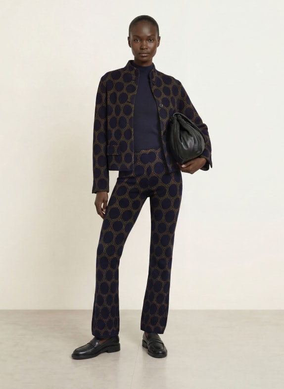 SIYU Gebreide broek DONKERBLAUW / DONKERGEEL