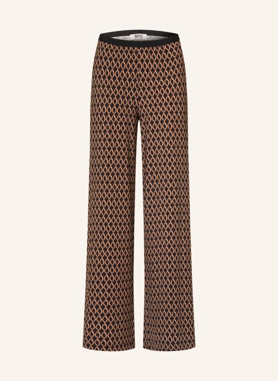 SIYU Jerseybroek BRUIN / BEIGE / ZWART