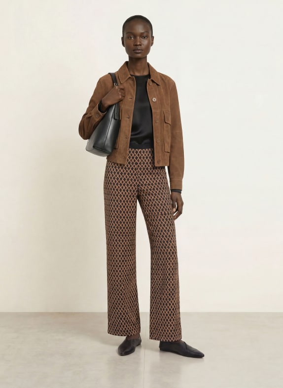SIYU Jerseybroek BRUIN / BEIGE / ZWART