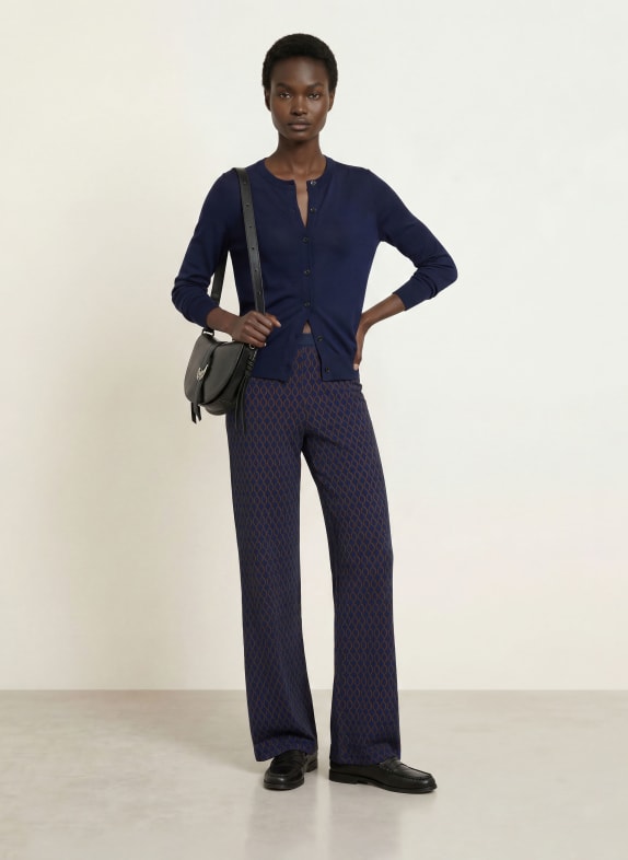 SIYU Jerseybroek DONKERBLAUW / COGNAC