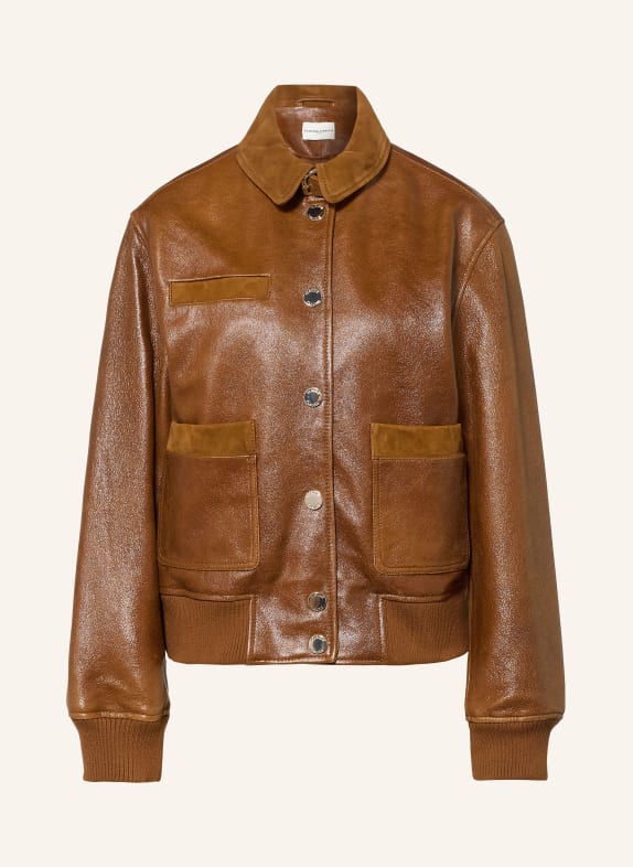 CLAUDIE PIERLOT Lederjacke BRAUN