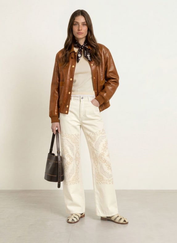 CLAUDIE PIERLOT Lederjacke BRAUN