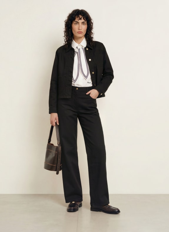 CLAUDIE PIERLOT Wide Leg Jeans V002 BLACK DENIM