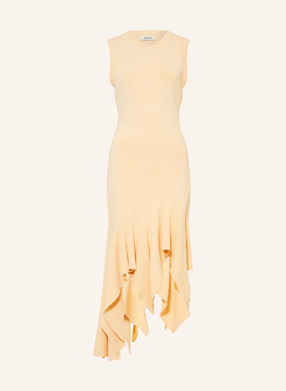 SANDRO Strickkleid mit Volants HELLGELB