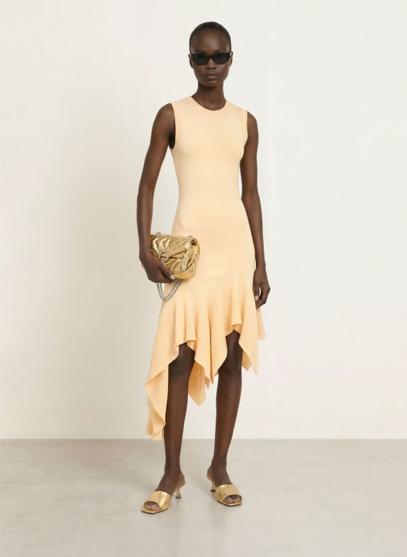SANDRO Strickkleid mit Volants HELLGELB