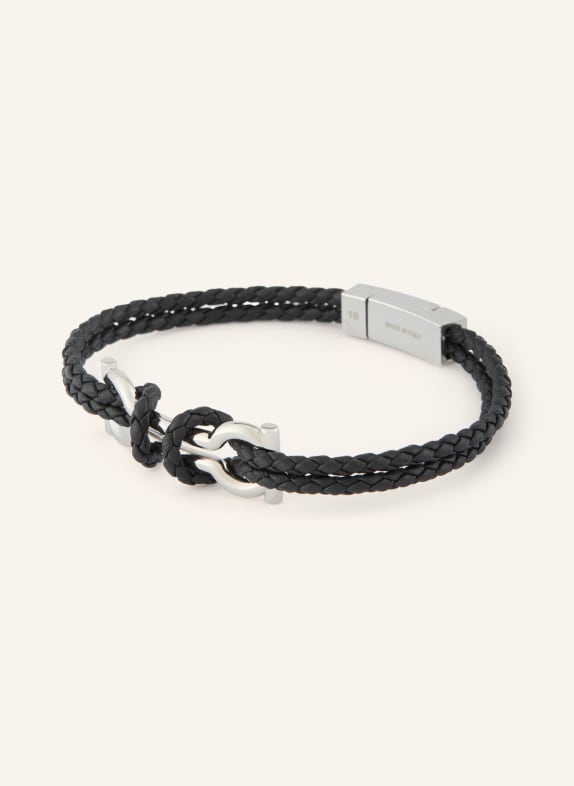 FERRAGAMO Náramek ČERNÁ / STŘÍBRNÁ