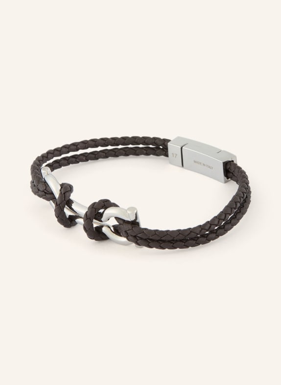 FERRAGAMO Armband DUNKELBRAUN / SILBER