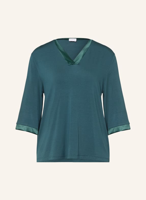 mey Pyjamashirt uit de PURE CHIC-serie met 3/4-mouwen DONKERGROEN